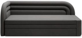 Canapea taupe extensibilă/cu spațiu de depozitare cu tapițerie din catifea cu colț pe partea dreaptă 223 cm Fabillo – ELTAP