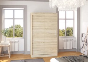 Dulap cu usi glisante 120x200 cm, Colin, ADRK Furniture (Culoare: Sonoma)