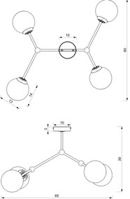 Lustră aplicată JOY 4xE14/40W/230V negru/crom lucios