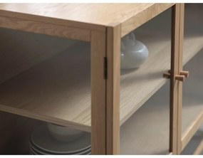 Vitrină din lemn de stejar 88x140 cm Elba – Unique Furniture