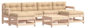 3185941 vidaXL Set mobilier de grădină cu perne, 7 piese, lemn masiv