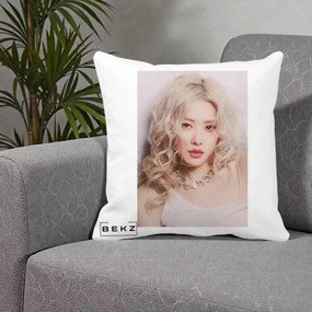 Perna Personalizata K-pop BLACKPINK Rose, 40x40 cm, Alba Mata, Husa Detasabila, Perna Inclusa, BEKZ®