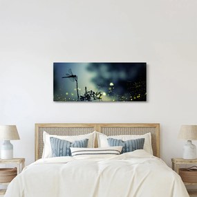 Tablou - Libelula în noaptea strălucitoare (120x50 cm)