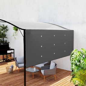 Outsunny Pavilion cu extindere de acoperiș rabatabilă rezistent la intemperii 3 x 2,5 m Gri închis | Aosom Romania