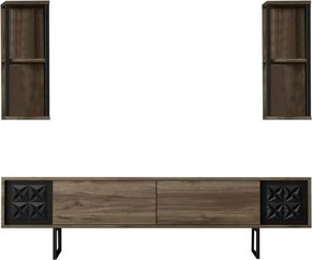 Măsuță TV cu rafturi Line Walnut and Black