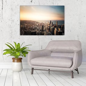Tablou apusului de soare deasupa orașului (90x60 cm)