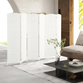 HOMCOM Separator de cameră 6 părți pliabil perete de intimitate perete de separare pentru sufragerie dormitor birou acasă Alb | Aosom Romania