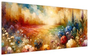 Tablou - Pajiște colorată (120x50 cm)