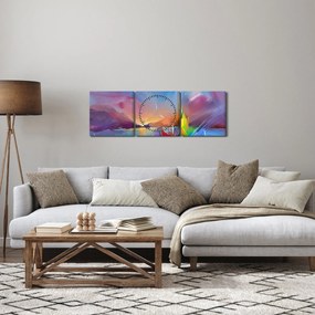Tablou - Apus de soare (cu ceas) (90x30 cm)