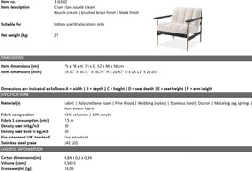 Fotoliu elegant design LUX Elan, Boucle crem