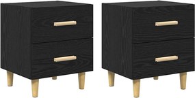 vidaXL Dulap de pat 2 pcs Stejar Negru 40 x 35 x 47.5cm Lemn compozit