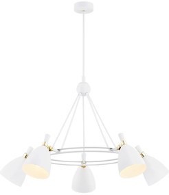 Lustra cu 5 spoturi design modern CHARLOTTE alb