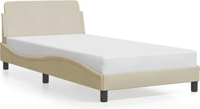 vidaXL Cadru de pat, Dover, crem, 100x200 cm, textil
