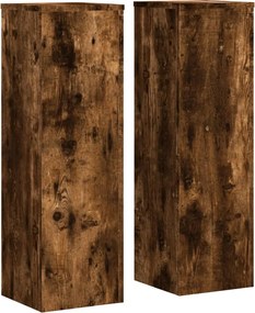 vidaXL Suporturi de plante 2 buc. stejar fumuriu 25x25x80 cm lemn