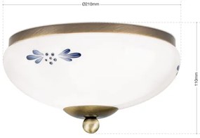 Orion DL 7-672 - Plafonieră LANDHAUS 1xE27/60W/230V, Ø 21 cm, bronz/alb