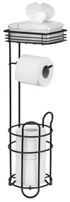 WENKO 71451800 - Suport pentru hârtie igienică, 16 x 59 cm, negru