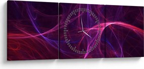 Tabloul abstract cu linii curbe (cu ceas) (90x30 cm)