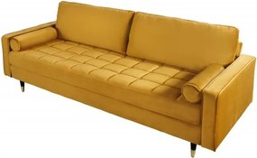 Canapea impozanta Cozy 220cm, catifea galben mustar