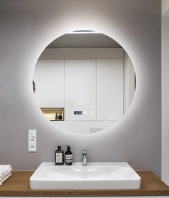 Oglindă Baie LED și Dezaburire Elit's Premium cu Senzor Touch, Lumina Rece, Caldă și Neutră, 80 cm, lumina ambientala spate