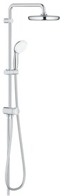 Set paravan dus walk-in 100x200 cm Cersanit Mille, rigola cu iesire laterala si capac crom plus coloana de dus crom