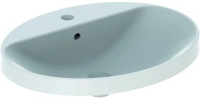 Lavoar baie incastrat alb 60 cm, oval, cu orificiu baterie, Geberit VariForm Cu orificiu, 600x480 mm