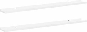 vidaXL Rafturi de perete, 2 buc., alb extralucios, 100x9x3 cm