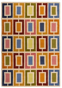 Covor țesut manual din lână 160x230 cm Retro Blocks – Flair Rugs