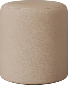 Taburet Tapitat Mali, Crem Deschis, tapiterie mixta cu piele naturala, L 41 x l 41 x H 45 cm