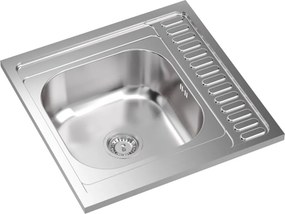 Chiuveta inox incastrata Quadron Sean 116 o cuva cu picurator finisaj inox satinat 60x60 cm