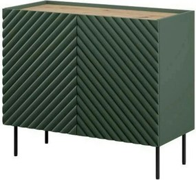 Comoda ONDA, verde inchis/stejar, PAL laminat, 98x45x85 cm
