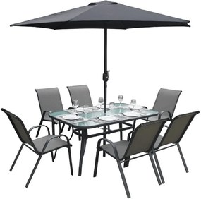 Masă dining, sticlă securizată/oţel, PASTER