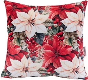 decoDoma Set de 3 fețe pernuțe RED POINSETTIA 45 x 45 cm