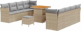 vidaXL Set de canapele pentru grădină 11 pcs Beige și gri deschis