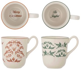 Căni crem 2 buc. din gresie 300 ml cu model de Crăciun Beth – Bloomingville