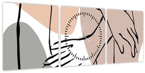 Tablou - Femeie corp linie de artă N⁰2 (cu ceas) (90x30 cm)