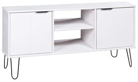 vidaXL Comodă TV New York, alb, lemn masiv de pin
