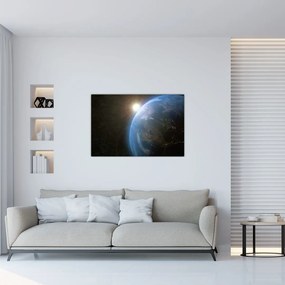 Tablou - Pământul privit din spațiu (90x60 cm)