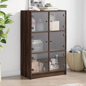vidaXL Dulapuri înalte cu uși stejar maro 68x37x109 cm, lemn prelucrat