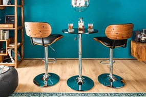 Scaun bar design deosebit Classico 115cm, negru/ nuc A-39040 VC