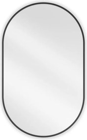 Mexen Loft oglindă de baie ovală 90 x 55 cm, ramă neagră - 9851-090-055-000-70