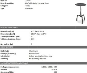 Masuta laterala design LUX Kubu S 114886 HZ