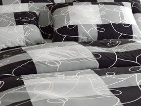 Lenjerie de pat din bumbac SQUARES BLEND gri Dimensiune lenjerie de pat: 70 x 90 cm | 140 x 200 cm