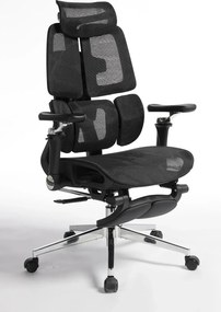 RESIGILAT- DeluxStar T10 Premium – Scaun ergonomic, cotiere 6D ultra moi, Suport Lombar 3 Zone Dinamice, Spătar ajustabil pe inaltime, Sezut Translatie, Tetiera 4D, mecanism multifunctional inclinare/blocare, pivotant, Mesh, Negru