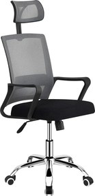 Scaun birou DIKAN, gri/negru, plasa/plastic/metal, 59.5x56x107/117 cm