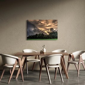 Tablou cu nori și pădure (90x60 cm)