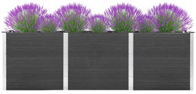 vidaXL Strat înălțat de grădină, gri, 300x100x91 cm, WPC
