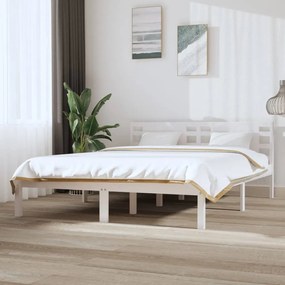 3104214 vidaXL Cadru de pat, alb, 120x200 cm, lemn masiv de pin