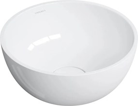 Lavoar pe blat Omnires Shell M+ finisaj alb lucios 35 cm