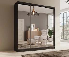 Dulap cu usi glisante si oglinda, 200x61x215 cm, Tola 200, ADRK Furniture (Culoare: Sonoma / Sonoma)