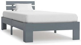 283166 vidaXL Cadru de pat, gri, 90 x 200 cm, lemn masiv de pin
